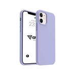 iPhone Kılıf İnce Sıvı Silikon 3 Katmanlı Tam Kaplamalı Yumuşak Jel Kauçuk Kılıf Kapak (Koyu Lila, iPhone 12/12 Pro)