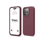 iPhone Kılıf İnce Sıvı Silikon 3 Katmanlı Tam Kaplamalı Yumuşak Jel Kauçuk Kılıf Kapak (Mürdüm (22), iPhone 15 Pro)