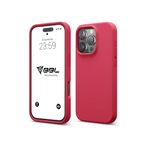 iPhone Kılıf İnce Sıvı Silikon 3 Katmanlı Tam Kaplamalı Yumuşak Jel Kauçuk Kılıf Kapak (Parlak Kırmızı (18), iPhone 16 Pro)