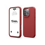 iPhone Kılıf İnce Sıvı Silikon 3 Katmanlı Tam Kaplamalı Yumuşak Jel Kauçuk Kılıf Kapak (Sönük Kırmızı (24), iPhone 16 Pro)