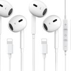 iPhone Kulaklıklar için 2 Paket Kablolu Kulaklık Kulaklık [Tak ve Çalıştır, Bluetooth Yok] Dahili Mikrofon ve Ses Kontrolü Gürültü Azaltma Kulaklıkları iPhone 14/13/12/11/XR/XS/X/8/7/SE/Pro/Pro Max