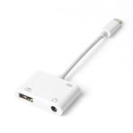 iPhone Lightning ile Uyumlu 3.5 mm Kulaklık ve Usb 3.0 Kamera Hub Adaptör