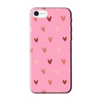 iPhone SE 2022 Kalp Desen Pembe Telefon Kılıfı
