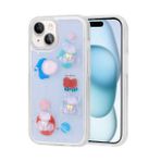 iPhone Uyumlu 15 Plus Kılıf Kabartma Figürlü Parlak Minimini Silikon Kapak