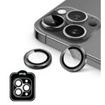 iPhone Uyumlu IPG ProLENS Kamera Lens Koruyucu – Alüminyum CD Çerçeve, HD Netlik, Çizilmelere Dayanıklı, Bireysel Kamera Lens Kapağı (Uzay Grisi, iPhone 15 Pro/Pro Max)