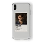 Iphone X Ve Xs ile Uyumlu Johnny Depp Minimalist Poster Tasarım Baskılı Şeffaf Kılıf
