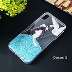iPhone X XS 3D Diamond Elbise Şeffaf Uyumlu Silikon Kılıf