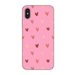 iPhone XS Kalp Desen Pembe Telefon Kılıfı