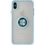 İphone Xs Kılıf Montreal Yüzüklü Silikon Kapak - Buz
