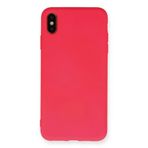 iPhone XS Kılıf Nano içi Kadife Silikon - Koyu Pembe