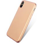 iPhone X/XS Uyumlu Mat Yumuşak Silikon Kılıf (Altın Rengi)