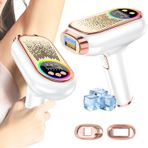 IPL Lazer Epilasyon Aleti, 999.999 Atım Uzun Ömürlü, Buz Başlıklı Soğutma Teknolojisi, 9 Kademeli Enerji Ayarı, 15J Güçlü Işık, Akne Azaltmaya Yardımcı, Kadın ve Erkekler İçin Epilasyon Cihazı
