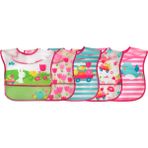 iplay Su Geçirmez Eva Kumaş Bebek Cırtlı Mama Önlüğü 5'li Paket - Çok Renkli - 6 - 18 Ay