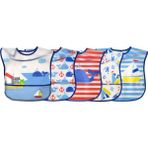 iplay Su Geçirmez Eva Kumaş Bebek Cırtlı Mama Önlüğü 5'li Paket - Renkli - 6 - 18 Ay