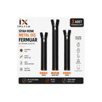 İPLİXA Siyah Metal Diş Fermuar Seti 3 Adet 68-74 CM ve 90 CM Dayanıklı Fermuar