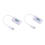iplusmile 2 Adet USB voltmetre Telefon Şarj Test Cihazı USB Cihazı Voltaj Akım Test gerilim akım test cihazı lcd Gerilim ve akım güç beyaz