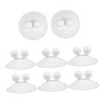 iplusmile 8 Adet Fırçası Depolama Rafı Duş Aksesuarları Vantuzlu Fırçası Tutacağı Asmak Için Kancalar Giyim Kancaları Banyo Için Fırçası Tutucusu Silika Jeli Beyaz