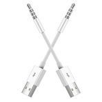 iPod Shuffle USB Şarj Cihazı - iPod Shuffle Şarj [2'li Paket] Şarj SYNC Tarih Kablosu, Apple iPod Shuffle 3rd, 4, 5, 6. Nesil ile Çalışır (Beyaz)