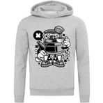 Iprints Karikatür Tarzı Çaydanlık Çay Saati Unisex Hoodie, gri, L