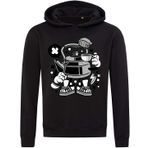 Iprints Karikatür Tarzı Çaydanlık Çay Saati Unisex Hoodie, siyah, XXL