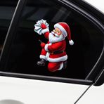 Iprokiu Karikatür Noel Baba Araba Çıkartması Su Geçirmez Vinil Komik Noel Baba Çıkartması Araba Pencere Tampon Araç SUV Dizüstü Duvar Araba Noel Dekorasyonu (Noel Baba - A)