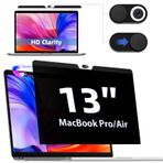 IPROKKO Gizlilik Ekranı MacBook Pro 13 inç (2016-2022, M1, M2) ve MacBook Air 13 inç (2018-2021, M1), Manyetik Çıkarılabilir Parlama Önleyici Gizlilik Filtresi, Kamera Kapağı, Mac 13 inç için Dizüstü