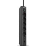 İpw-44Tu 5 Li 3Usb + Typ-C Akım Korumalı Led Tuşlu Priz 1.5 Metre Siyah