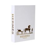 irayhomedecor Hermes Beyaz Gold Dekoratif Kitap Kutu