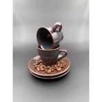 Irear Mystic 2'li Espresso Fincanı, Reaktif Sırlı - Su Yeşili - Kahverengi
