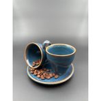 Irear Porcelain 4 Parça 2 Kişilik Rhea Espresso Fincanı - Azur Mavi