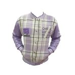 İREM ÇOCUK GİYİM Kız Çocuk Yazı Desenli Cepli Oversize Kolej Hırka,Lila 9-10 Yaş