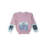 İrem Çocuk Giyim Kız Çocuk Zincir Detaylı Kolu Yazılı Torba Cepli Şardonlu Pudra Renk Sweatshirt - 8 Yaş