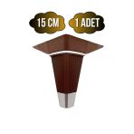 İrem Kahverengi Krom 15Cm Plastik Ayak Mobilya Masa Ve Dolap Ayağı(Kahverengi Krom)(15Cm) Kahverengi 15Cm 15Cm - 1 Adet