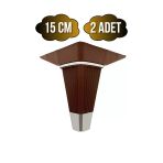 İrem Kahverengi Krom 15Cm Plastik Ayak Mobilya Masa Ve Dolap Ayağı(Kahverengi Krom)(15Cm) Kahverengi 15Cm 15Cm - 2 Adet