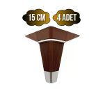İrem Kahverengi Krom 15Cm Plastik Ayak Mobilya Masa Ve Dolap Ayağı(Kahverengi Krom)(15Cm) Kahverengi 15Cm 15Cm - 4 Adet