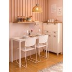 İrem Minimal Beyaz Çok Amaçlı Masa – 116X45X75 cm | Güçlendirilmiş Metal Profil Ayaklı - Ahşap - Beyaz