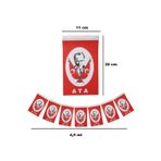 İrem Parti Dükkanı Atatürk Baskılı İpe Dizili Kağıt Türk Bayrağı İpli Şerit Bayrak 11X20 4,5 Metre