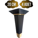 Irem Siyah Altın 20CM Plastik Ayak Mobilya Masa ve Dolap AYAĞI(20CM)(SİYAH - Altın) - 20cm - 4 ADET
