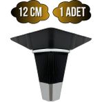 Irem Siyah Krom 12CM Plastik Ayak Mobilya Masa ve Dolap Ayağı(Siyah KROM)(12CM) - 12cm - 1 ADET