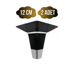 İrem Siyah Krom 12Cm Plastik Ayak Mobilya Masa Ve Dolap Ayağı(Siyah Krom)(12Cm) Siyah 12Cm 12Cm - 2 Adet