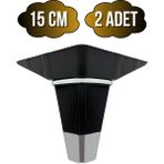 Irem Siyah Krom 15CM Plastik Ayak Mobilya Masa ve Dolap Ayağı(Siyah KROM)(15CM) - 15cm - 2 ADET