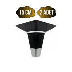İrem Siyah Krom 15Cm Plastik Ayak Mobilya Masa Ve Dolap Ayağı(Siyah Krom)(15Cm) Siyah 15Cm 15Cm - 2 Adet