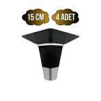 İrem Siyah Krom 15Cm Plastik Ayak Mobilya Masa Ve Dolap Ayağı(Siyah Krom)(15Cm) Siyah 15Cm 15Cm - 4 Adet