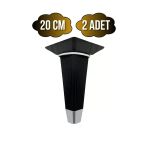 İrem Siyah Krom 20Cm Plastik Ayak Mobilya Masa Ve Dolap Ayağı(20Cm)(Siyah - Krom) Siyah 20Cm 20Cm - 2 Adet