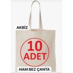 İremcee 10 Adet Baskısız Ham Bez Çanta 35X40 Ebat Kulplu Boyamaya ve Baskıya Uygundur Market ve Plaj Çantası - 35X40 Ham bez çanta