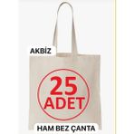 İremcee 25 Adet Ham Bez Çanta 35 x 40 Ebat Kuplu Boyamaya ve Baskıya Uygundur Plaj ve Market Çantası - Açık - Krem Rengi