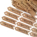 İremden Baskılı Kraft Etiket/ Söz Nişan Nikah Hediyelik Etiketi / Kraft 50 Adet 2 x 8 cm