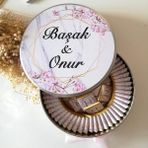 İremden Pembe Bahar Çiçekli Söz Nişan Nikah Çikolatası Metal Kutuda 100'LÜ Çikolata - 501 gr