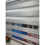 İREMKARAHOME Çift Mekanizmalı Zebra Stor Perde Bambu Gri-Beyaz - 200 x 200 cm