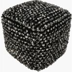 Irena Puf 40 cm - Siyah - Beyaz